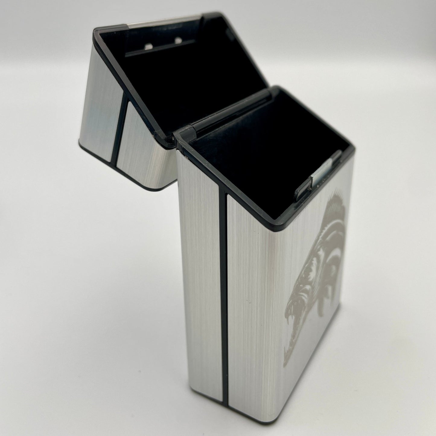 Zigarettenbox Aluminium / Kunststoff -Fisch- personalisiert mit Magnetverschluss