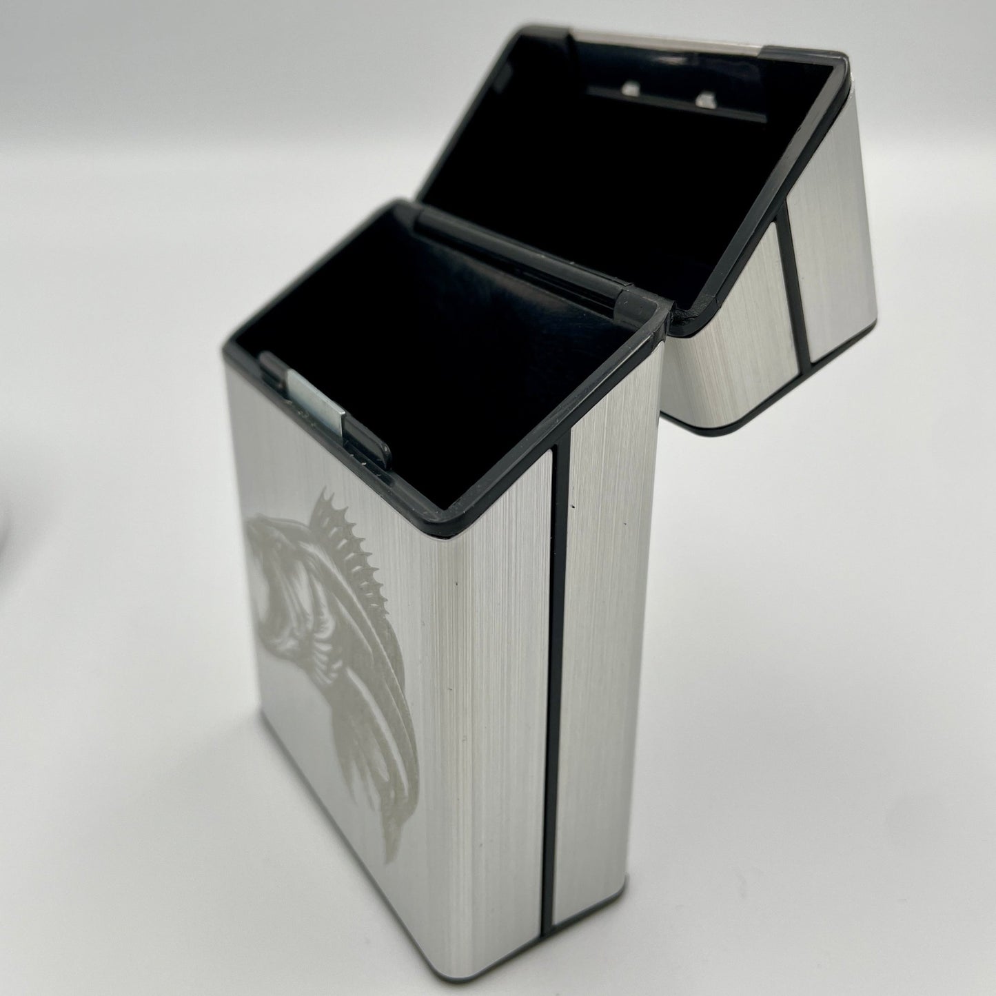 Zigarettenbox Aluminium / Kunststoff -Fisch- personalisiert mit Magnetverschluss