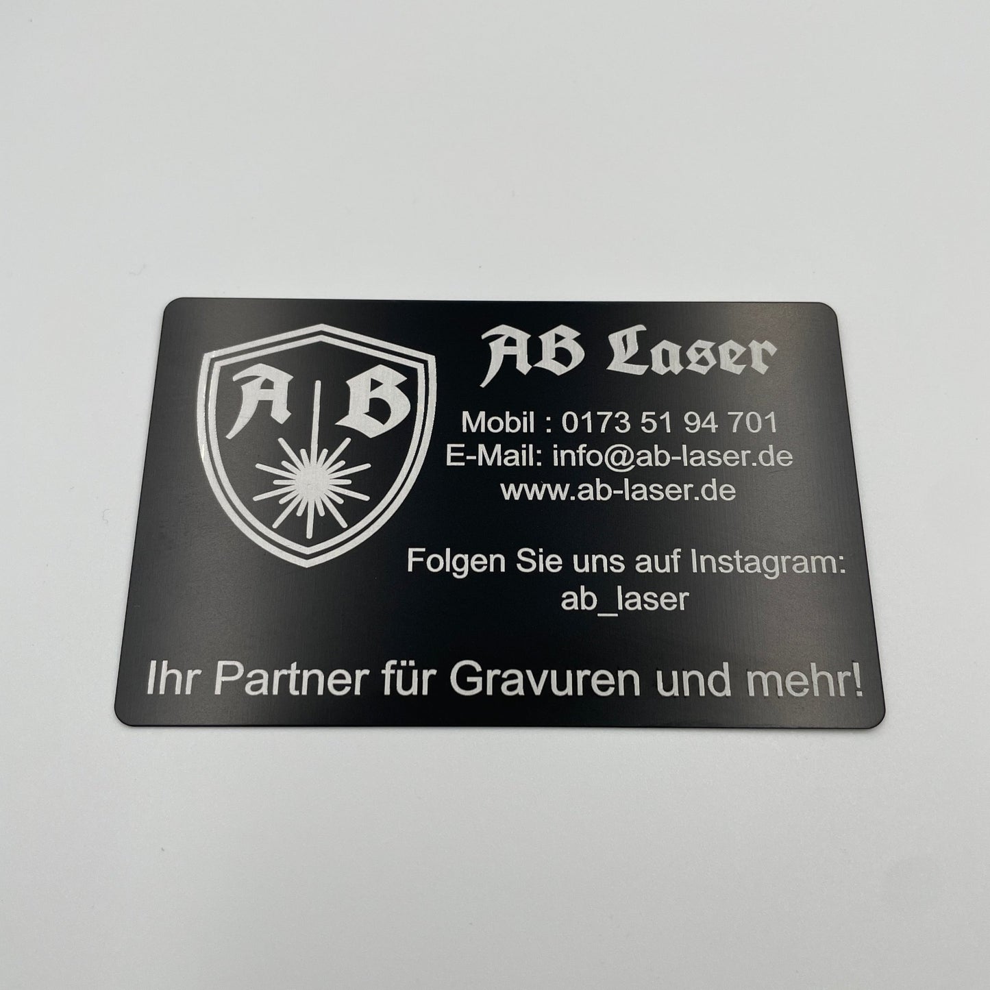 Individuelle Visitenkarte Aluminium Schwarz 10 Stk.