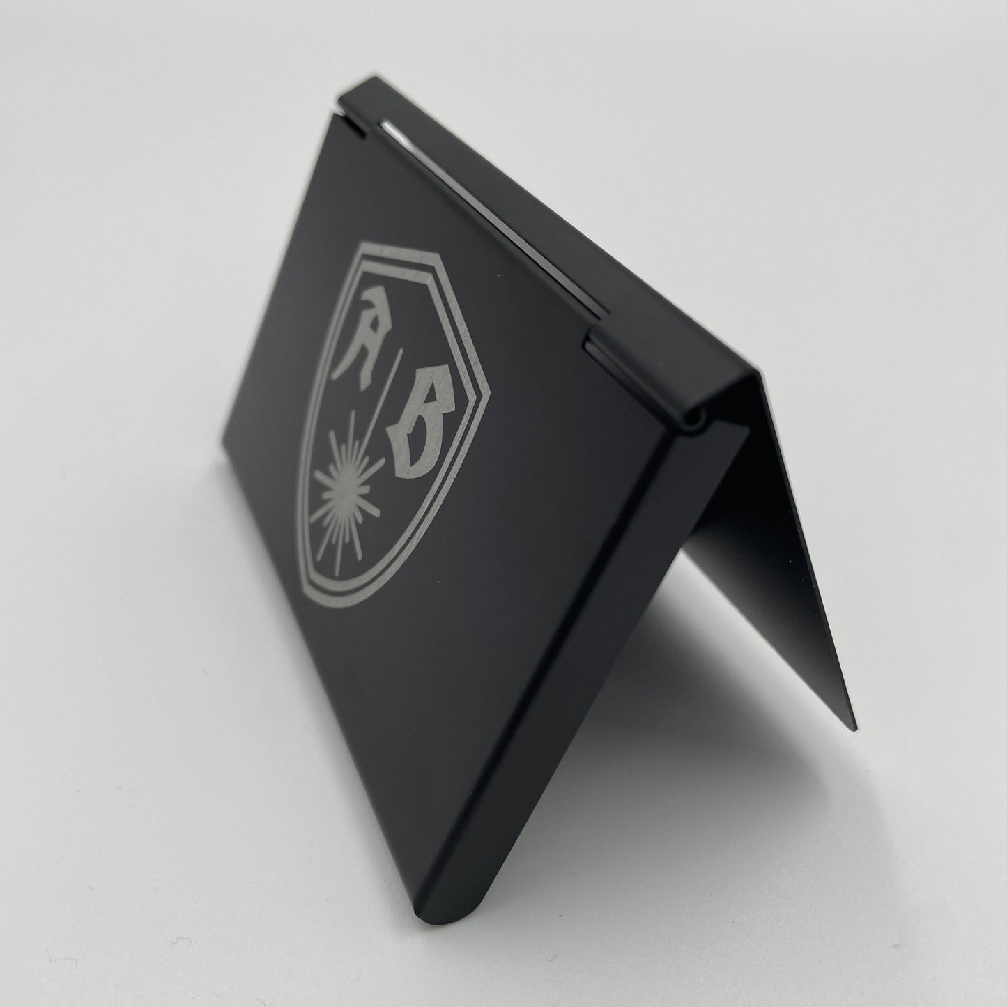 Visitenkarten Etui Aluminium Schwarz – mit Logo Gravur