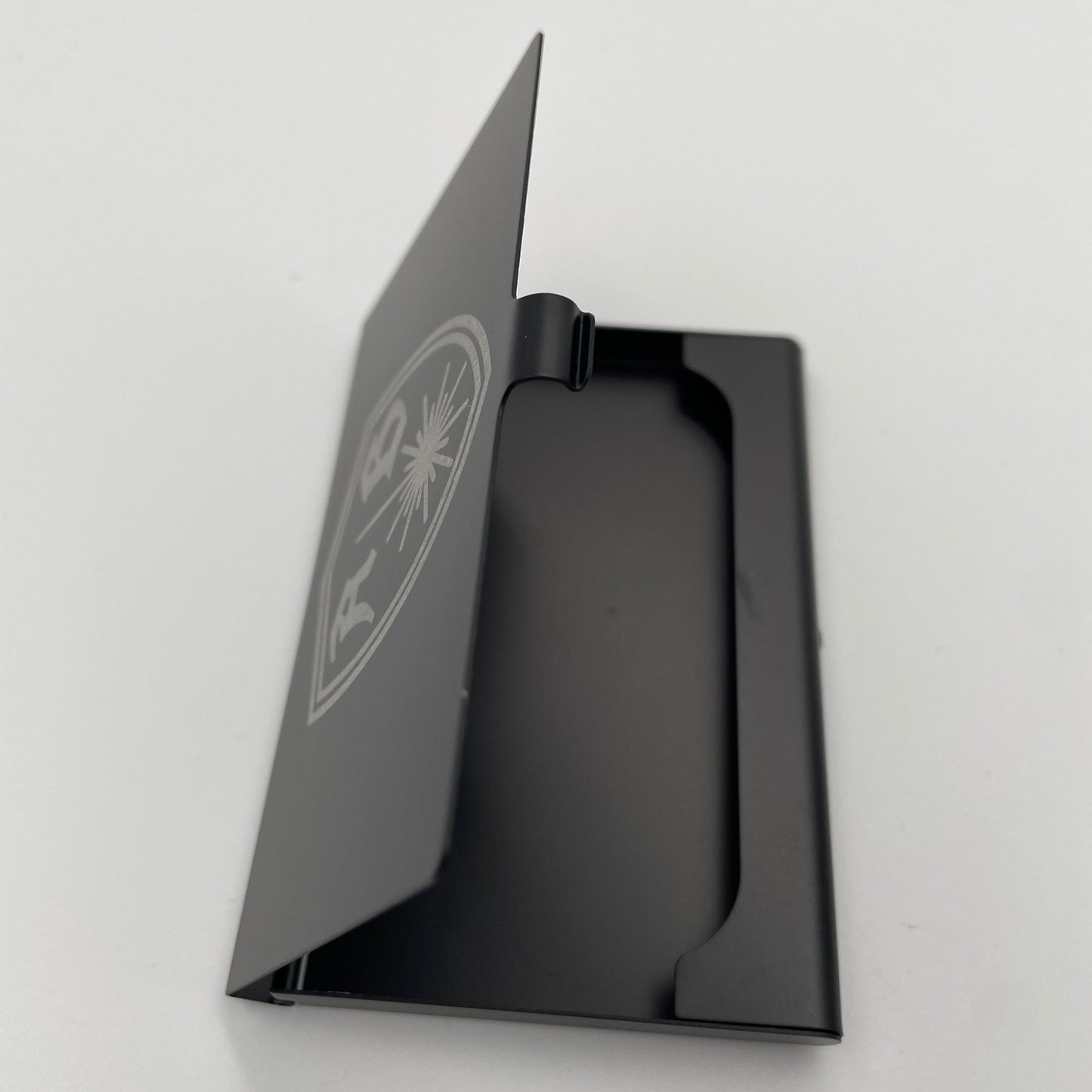 Visitenkarten Box Spender Etui Matt aus Aluminium Schwarz