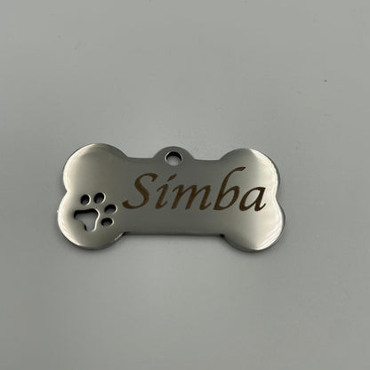 Hundemarke Namensschild aus Edelstahl  mit Gravur personalisiert mit Name