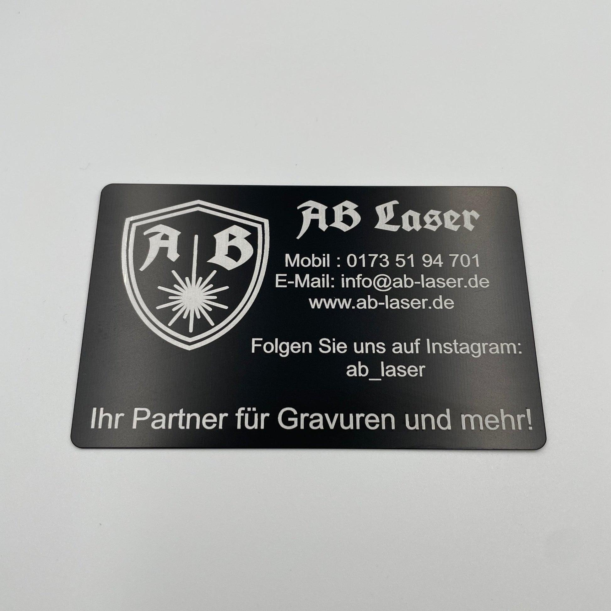 Individuelle Visitenkarte Aluminium Schwarz 10 Stk.