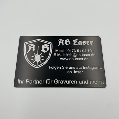 Individuelle Visitenkarte Aluminium Schwarz 10 Stk.