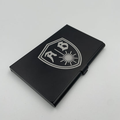 Visitenkarten Box Spender Etui Matt aus Aluminium Schwarz