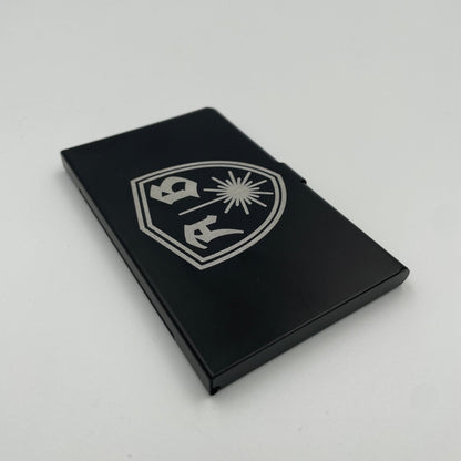 Visitenkarten Box Spender Etui Matt aus Aluminium Schwarz