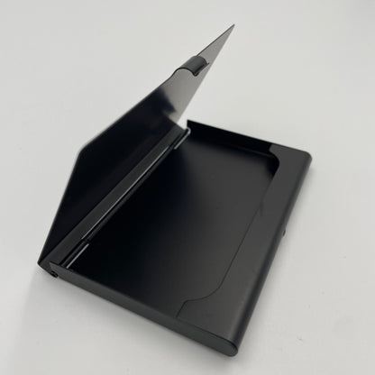 Visitenkarten Box Spender Etui Matt aus Aluminium Schwarz