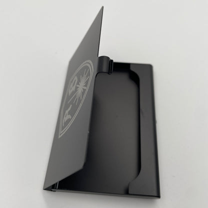 Visitenkarten Box Spender Etui Matt aus Aluminium Schwarz