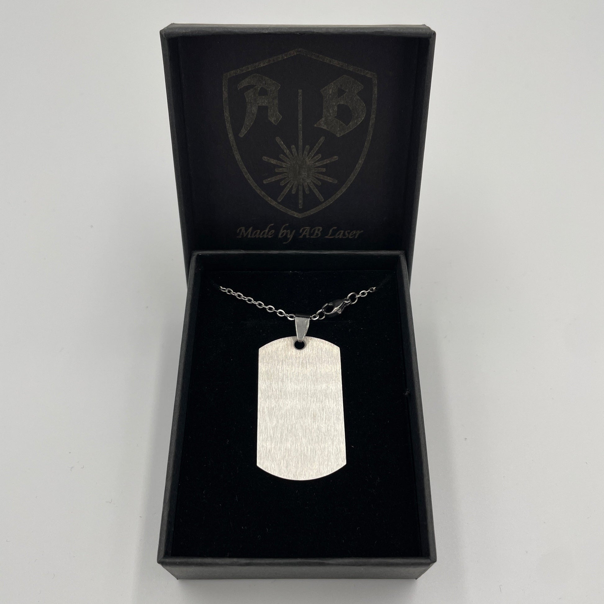 Massiv ID Dog Tag Edelstahl mit Gravur -Angeln/Barsch- Anhänger personalisierter Name + Kette