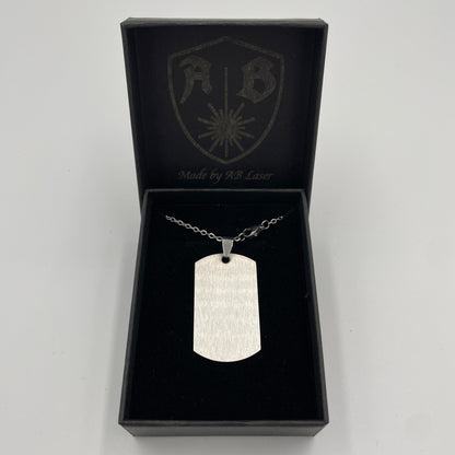 Massiv ID Dog Tag Edelstahl mit Gravur -Angeln/Barsch- Anhänger personalisierter Name + Kette