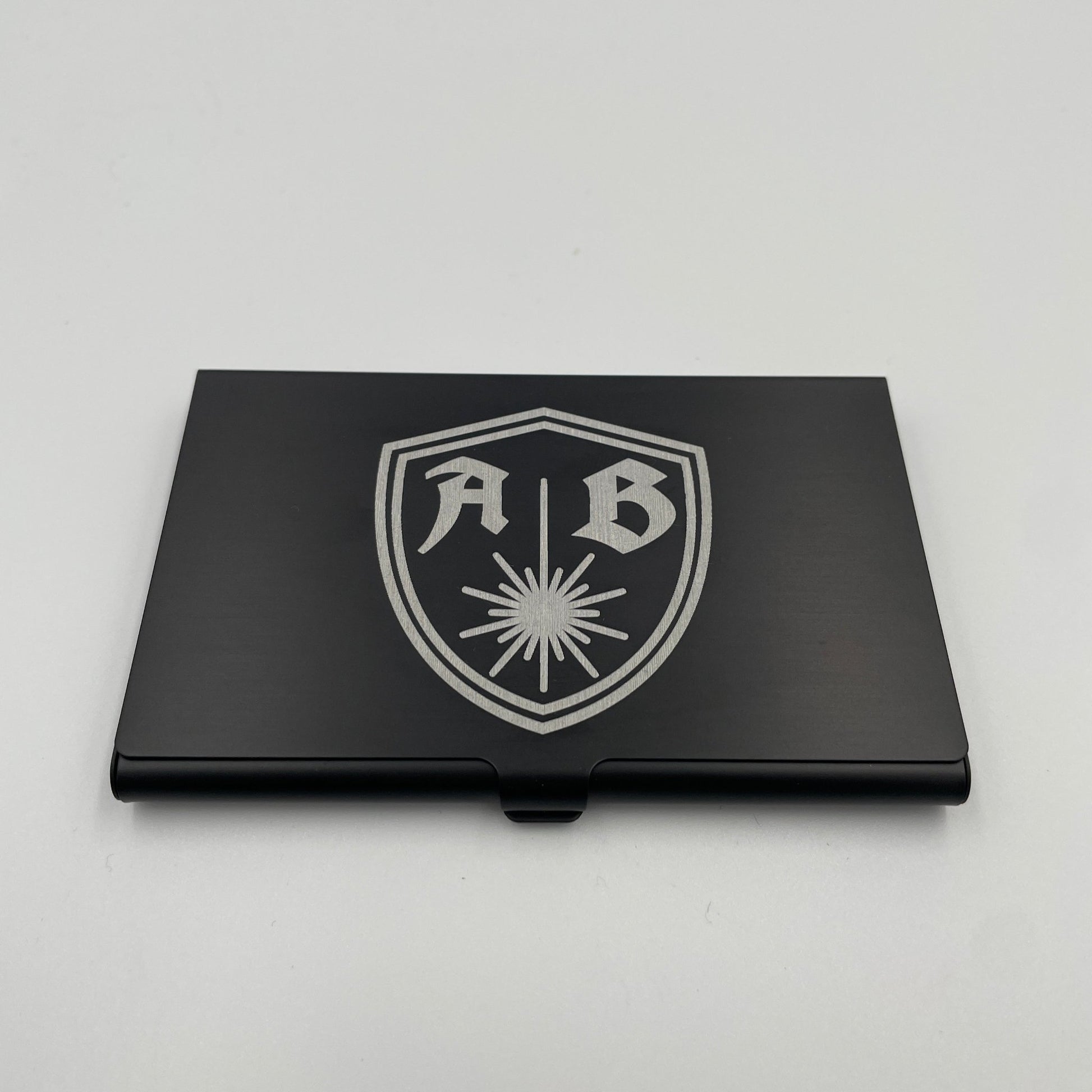 Visitenkarten Box Spender Etui Matt aus Aluminium Schwarz