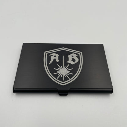 Visitenkarten Box Spender Etui Matt aus Aluminium Schwarz