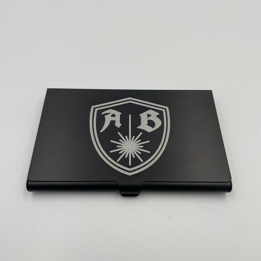 Visitenkarten Box Spender Etui Matt aus Aluminium Schwarz